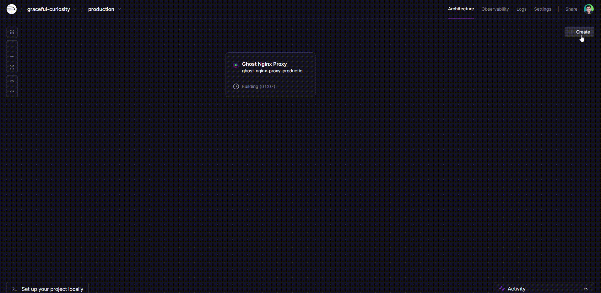 Deploy Ghost Nginx proxy template