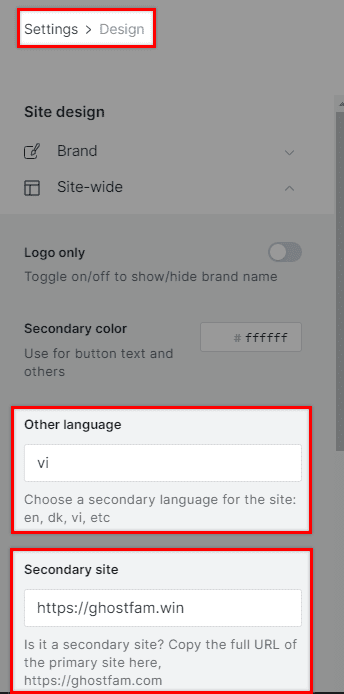 Choose the second language